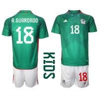 Mexiko Andres Guardado #18 Heimtrikotsatz Kinder WM 2022 Kurzarm (+ Kurze Hosen)